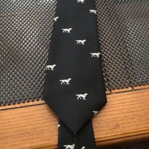 Black Dog Patterned Men's Tie